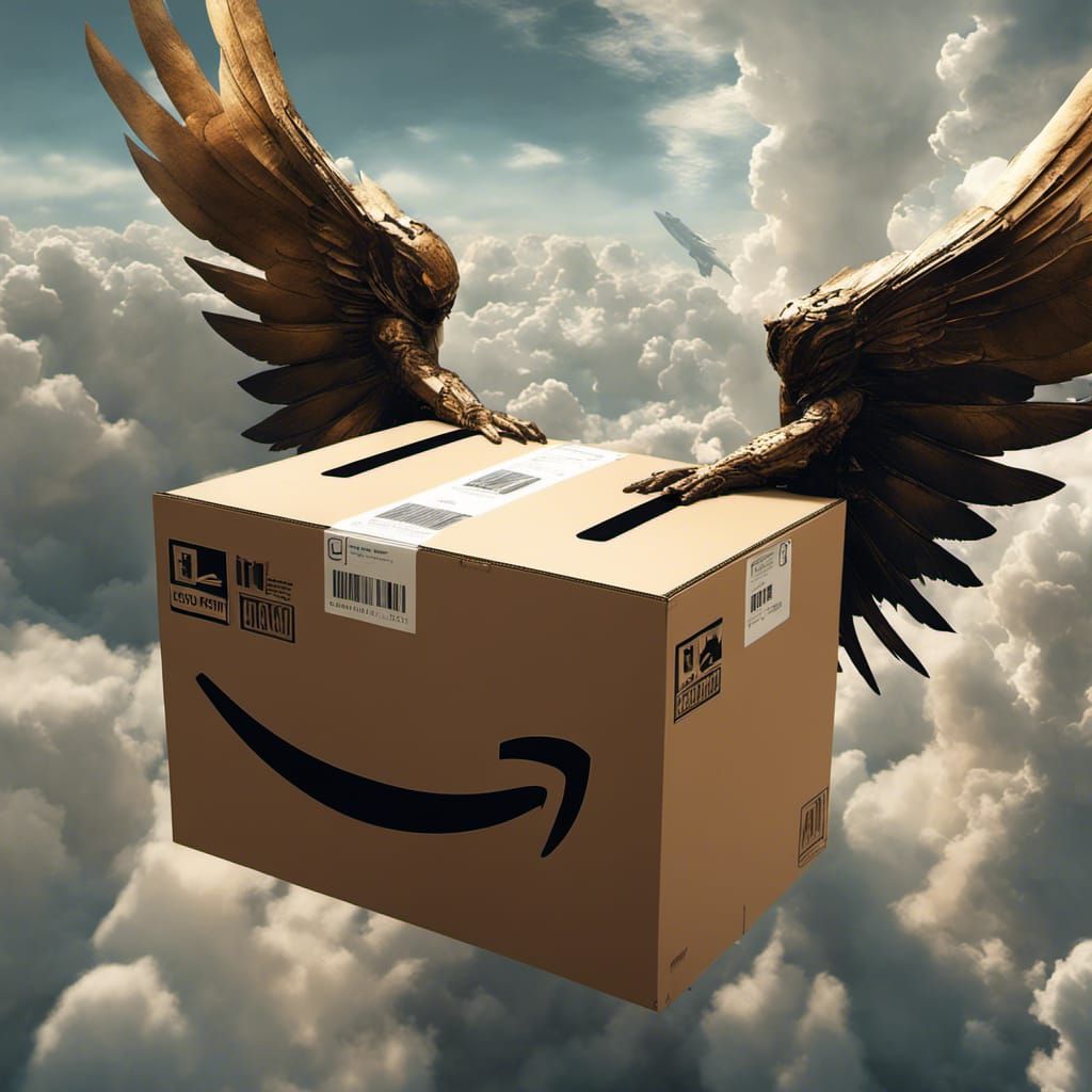 Amazon Delivery Box Flies Through Clouds
