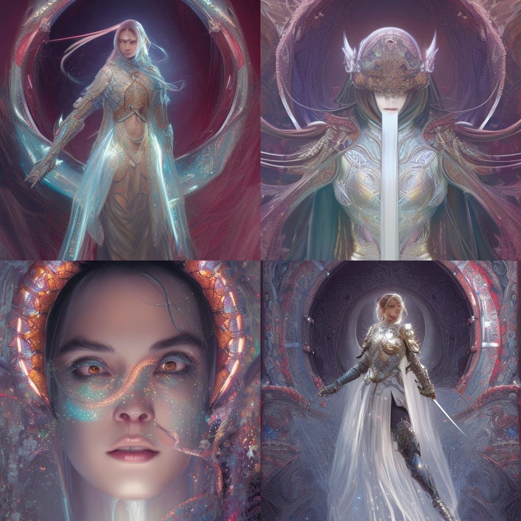 Knight in Sparkling Armor: Hyperdetailed Digital Portrait