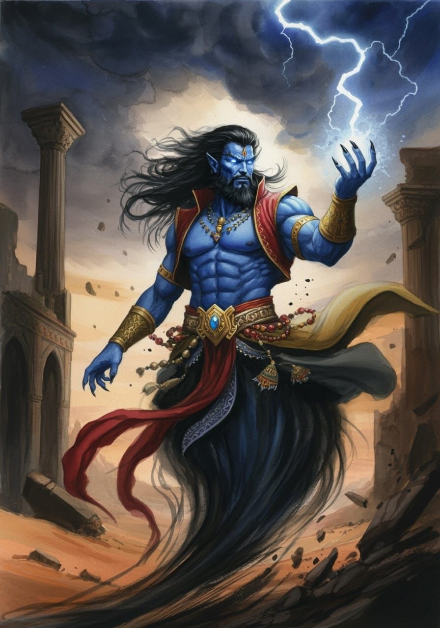 Mythical Djinn in Mid-Air Conjuror