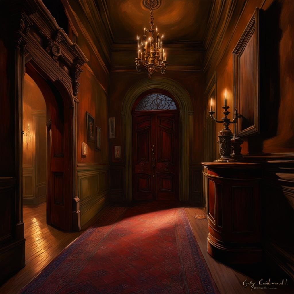 Spooky Hallway in a Neglected Renaissance Mansion