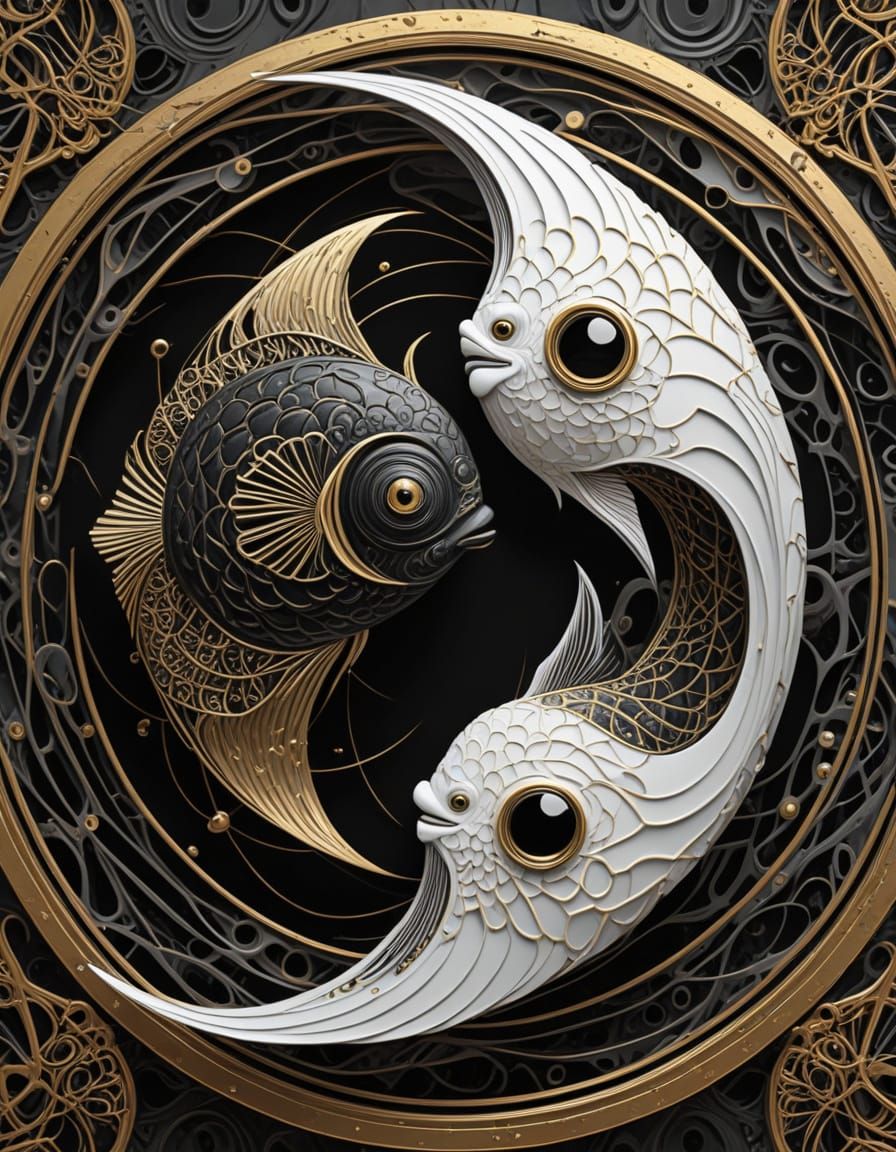 Intricate Zodiac Symbol in Futuristic Classicism Style