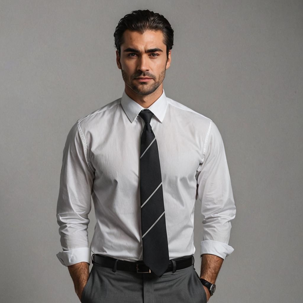 Photorealistic Portrait of a Young Man in Studio Lighting