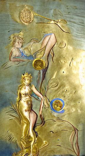 Goddess Diana with Jupiter Halo: Medieval Illustration