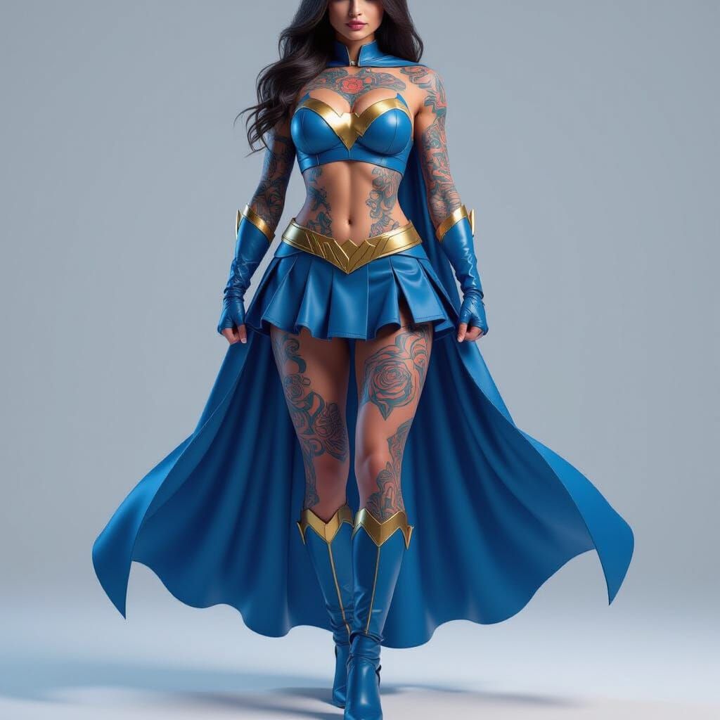 Hyperrealistic Superhero Woman in New Costume