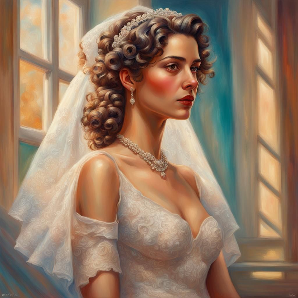 Parisian Woman in 1939 French Wedding Dress