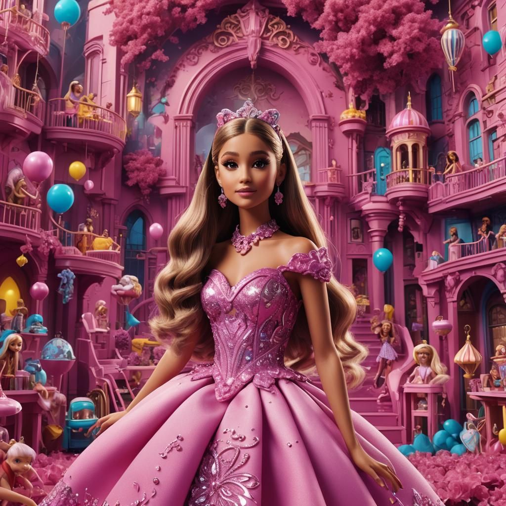 Ariana Grande as Barbie in Detailed Digital Art