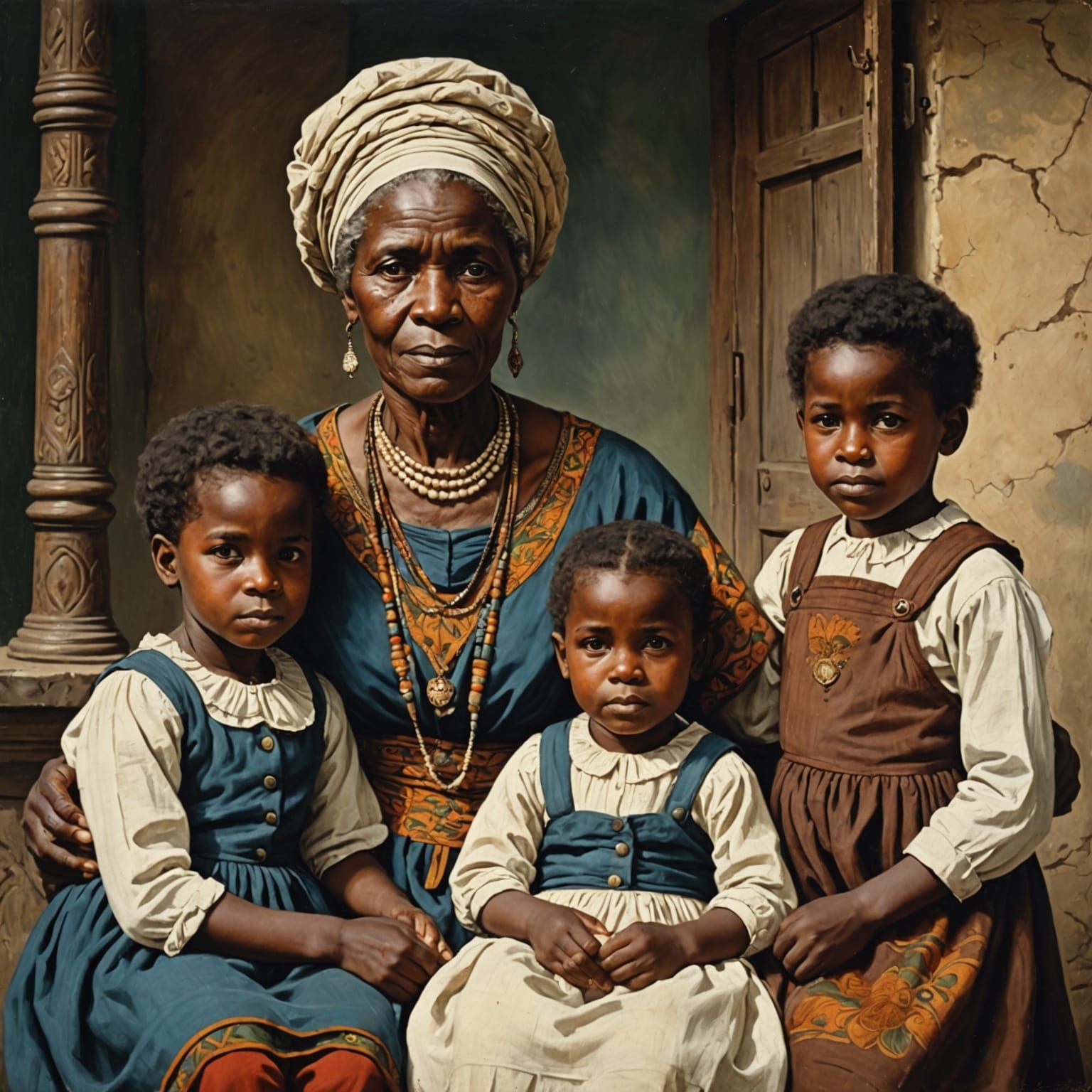 Georgian Era: African Grandmother with Grandchildren