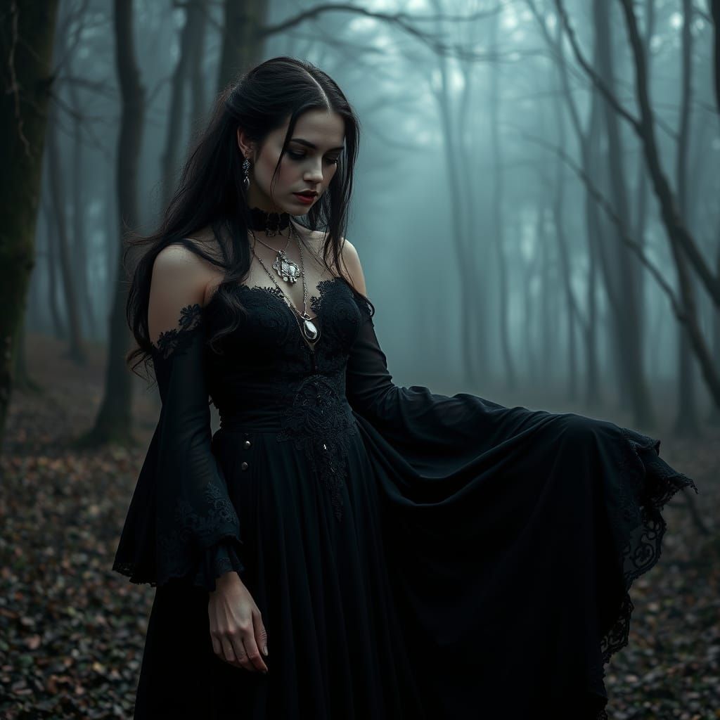 create something that is a gothic woman, NSFW