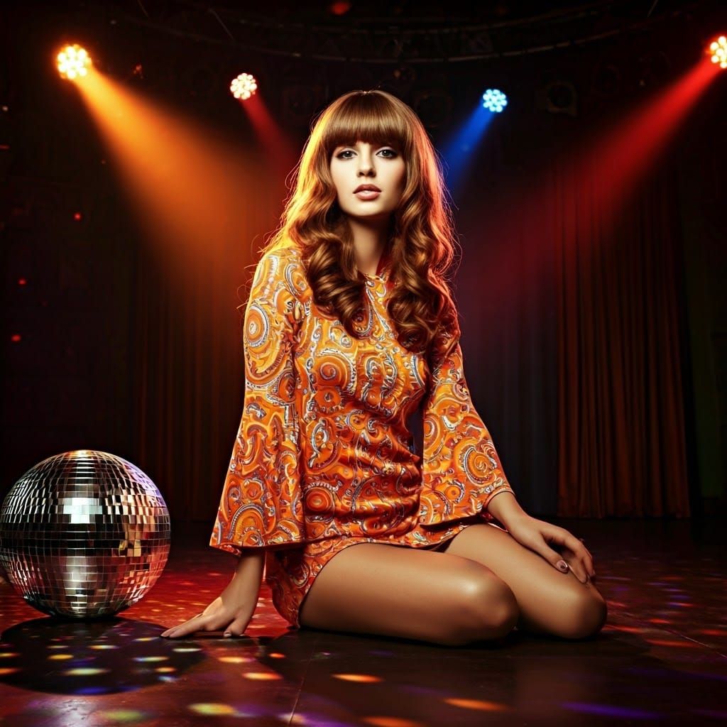 Retro Disco Vixen in Groovy 70s Style Photography