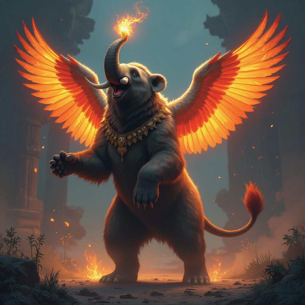 Colossal Chimeric Beast as Matte Painting