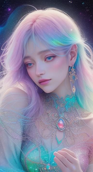 Dreamweaver, an etheral being crafting strands of dreams, su...