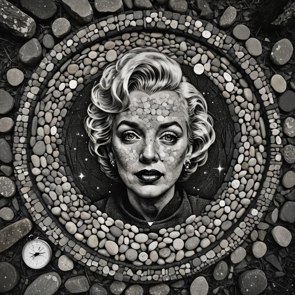 Marilyn Monroe Time Traveler: Pointillism Portrait