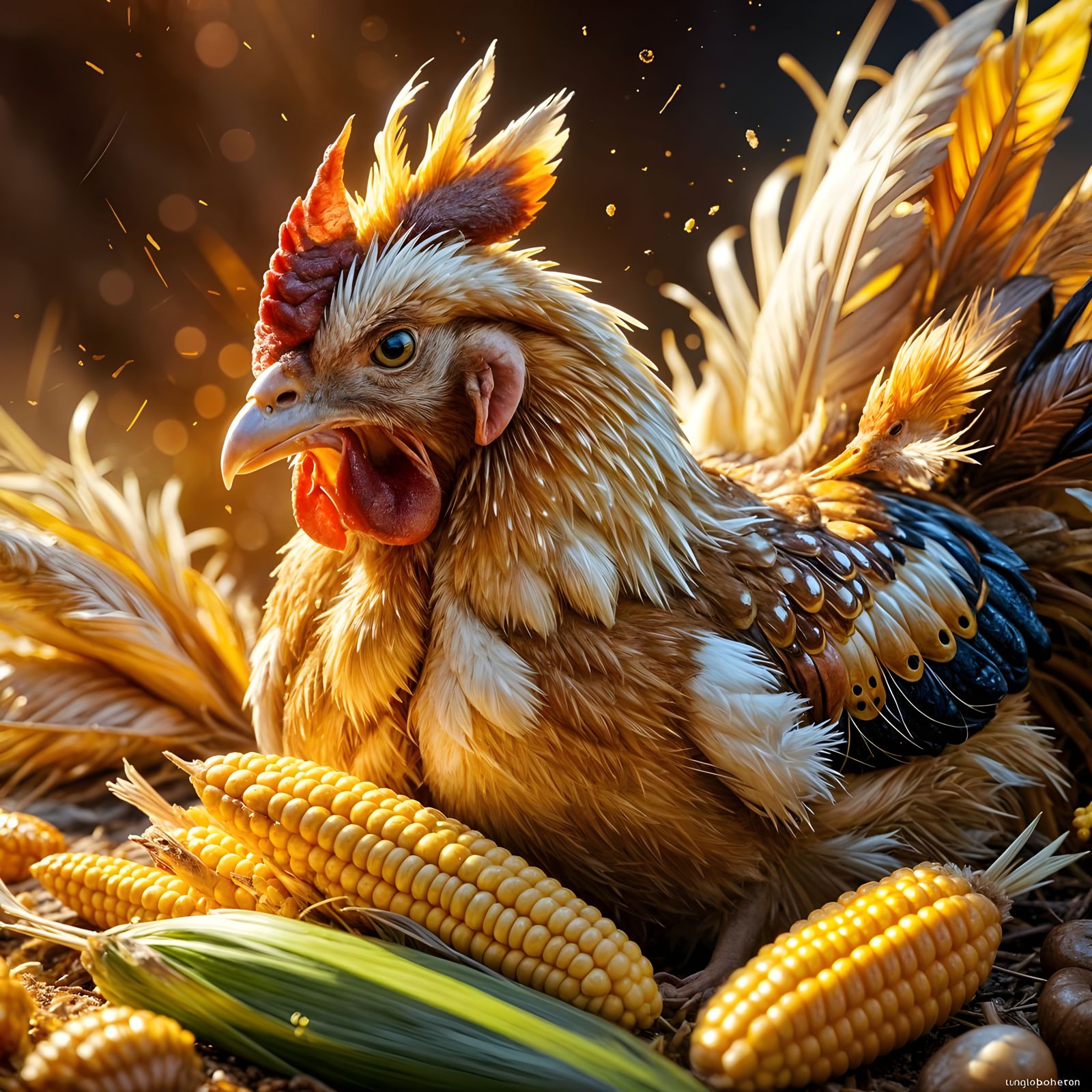 Surreal Blind Chicken Finds Grain: A Mindscape