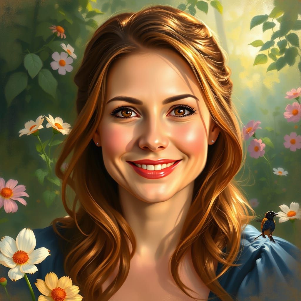 Warm and Inviting Portrait in French Impressionist Style