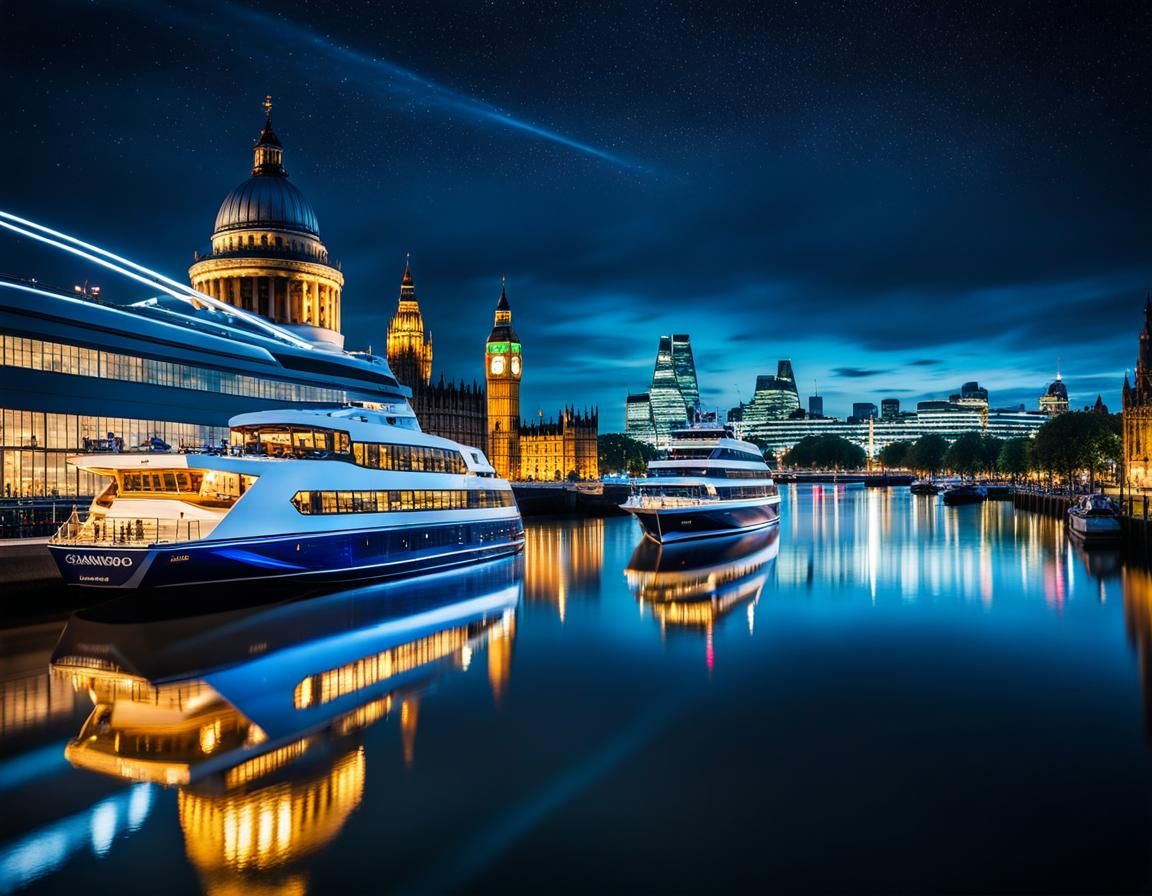 London Skyline Reflections: Night Photography