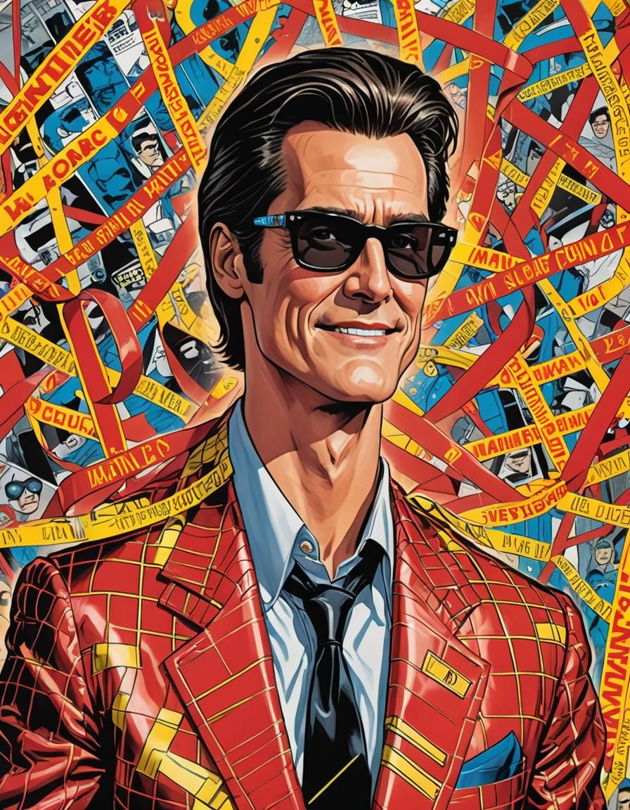 Jim Carrey as Plastic Man in Comic Book Cover