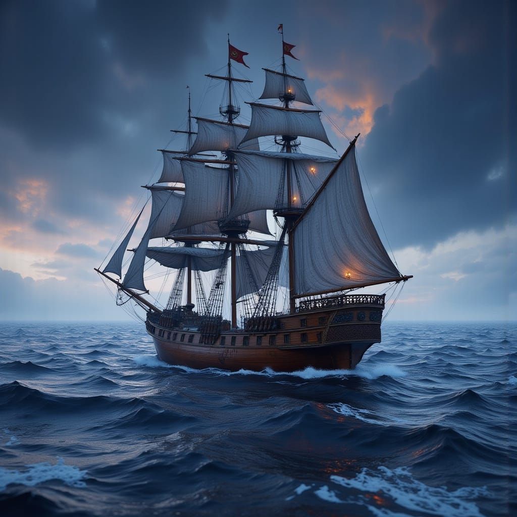 Solo Sailor Watches Ship Sink in Epic 3D Game Cinematic