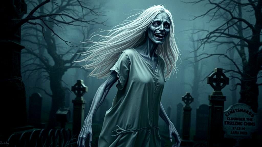 Banshee in a graveyard