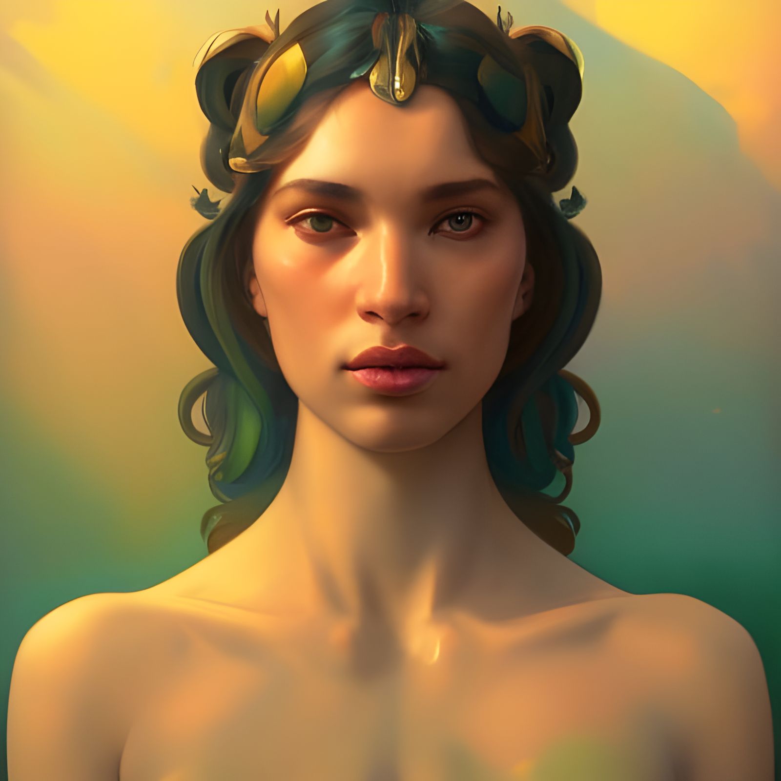 Ganja Venus Portrait in Hyperdetailed Digital Art