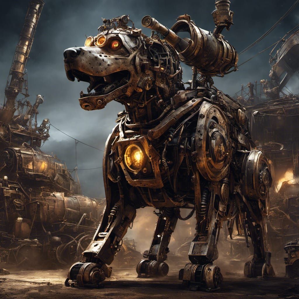 Steampunk Junk Yard Dog
