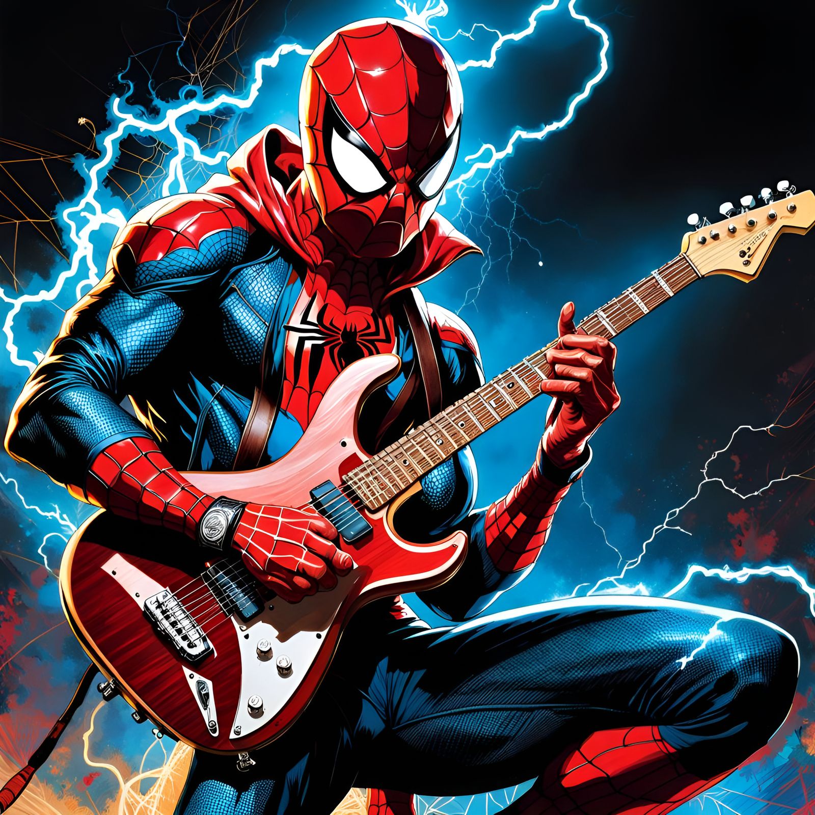 Spider-Man Shreds: A Renaissance Pin-Up Portrait