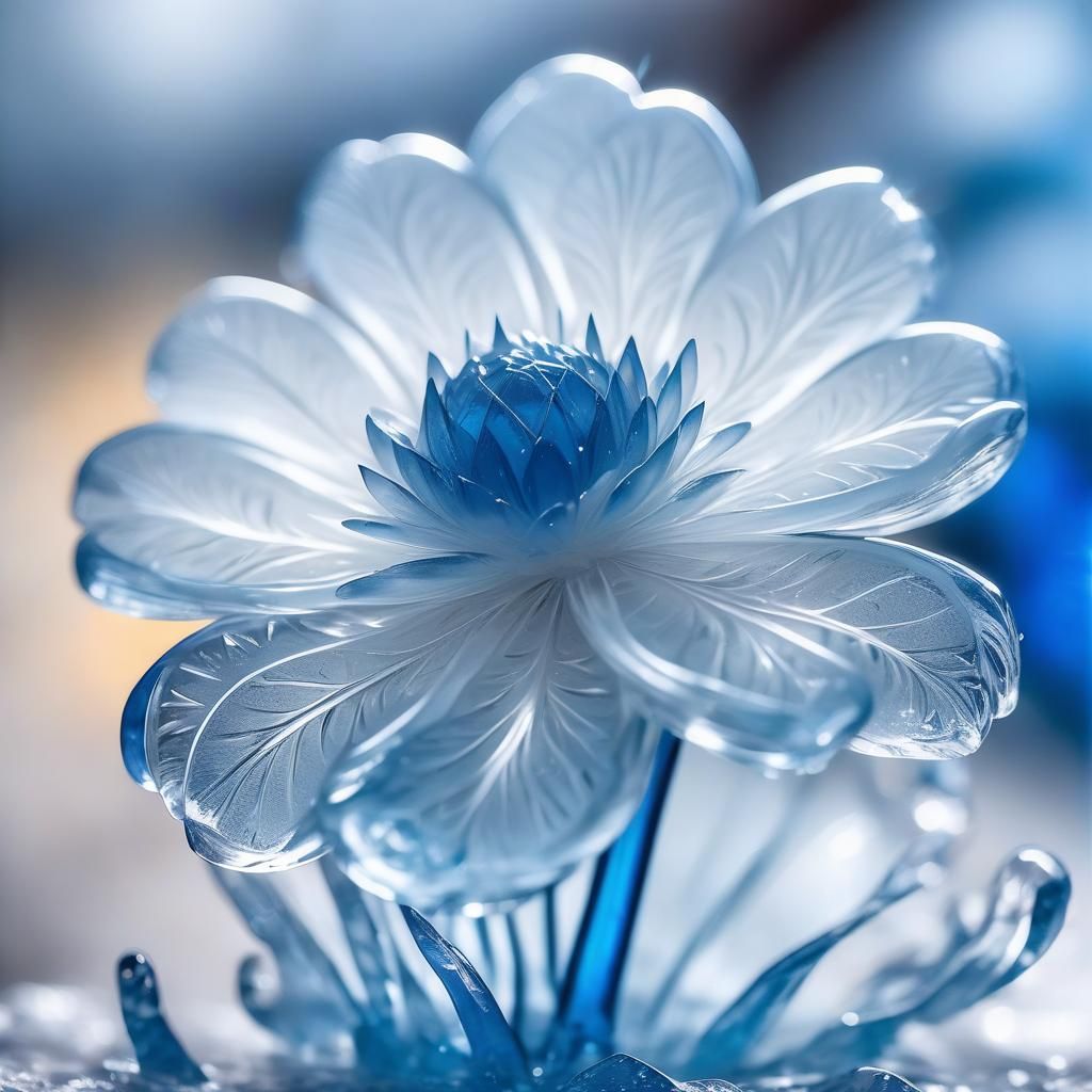 Ethereal Ice Flower Macro Photography