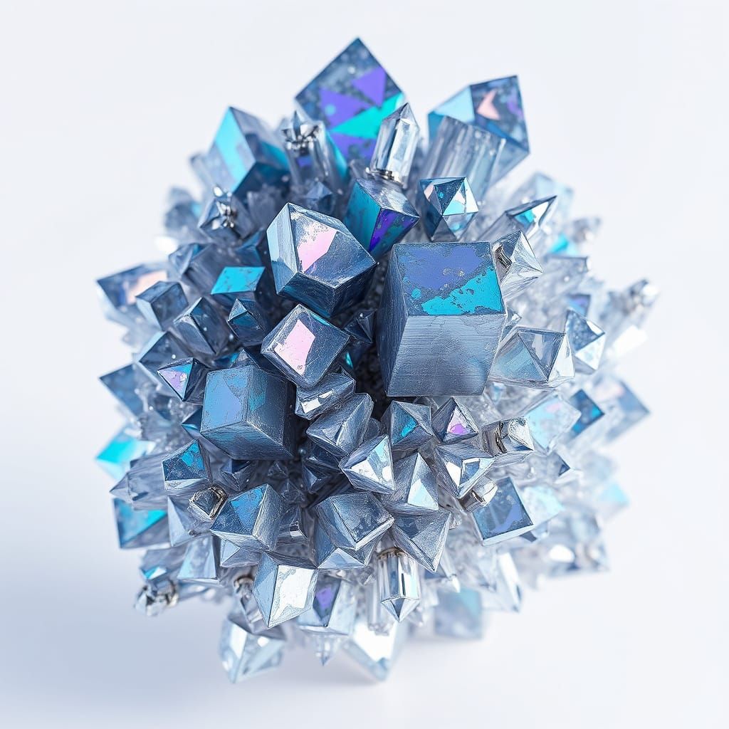 Iridescent Bismuth Crystals in Hyper-Realistic Digital Art