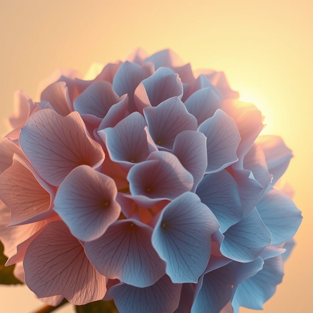 Ethereal Hydrangea in Golden Hour Light