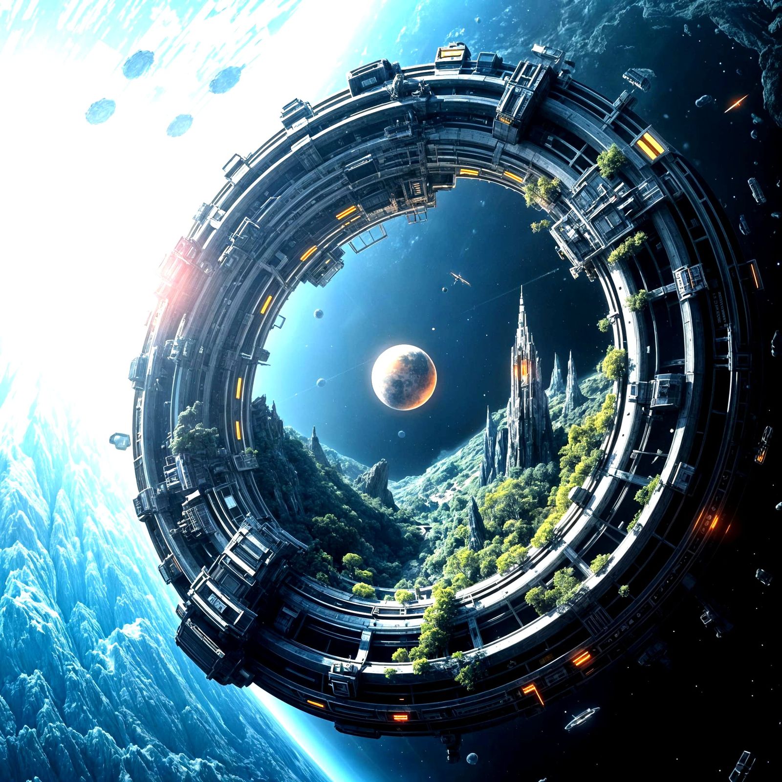 Spectacular Space Station Orbiting a Tiny Star