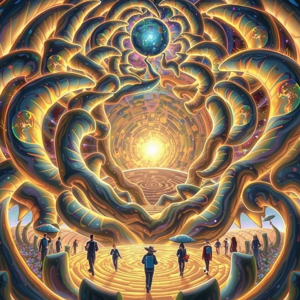 Celestial Tree in Ethereal Landscape