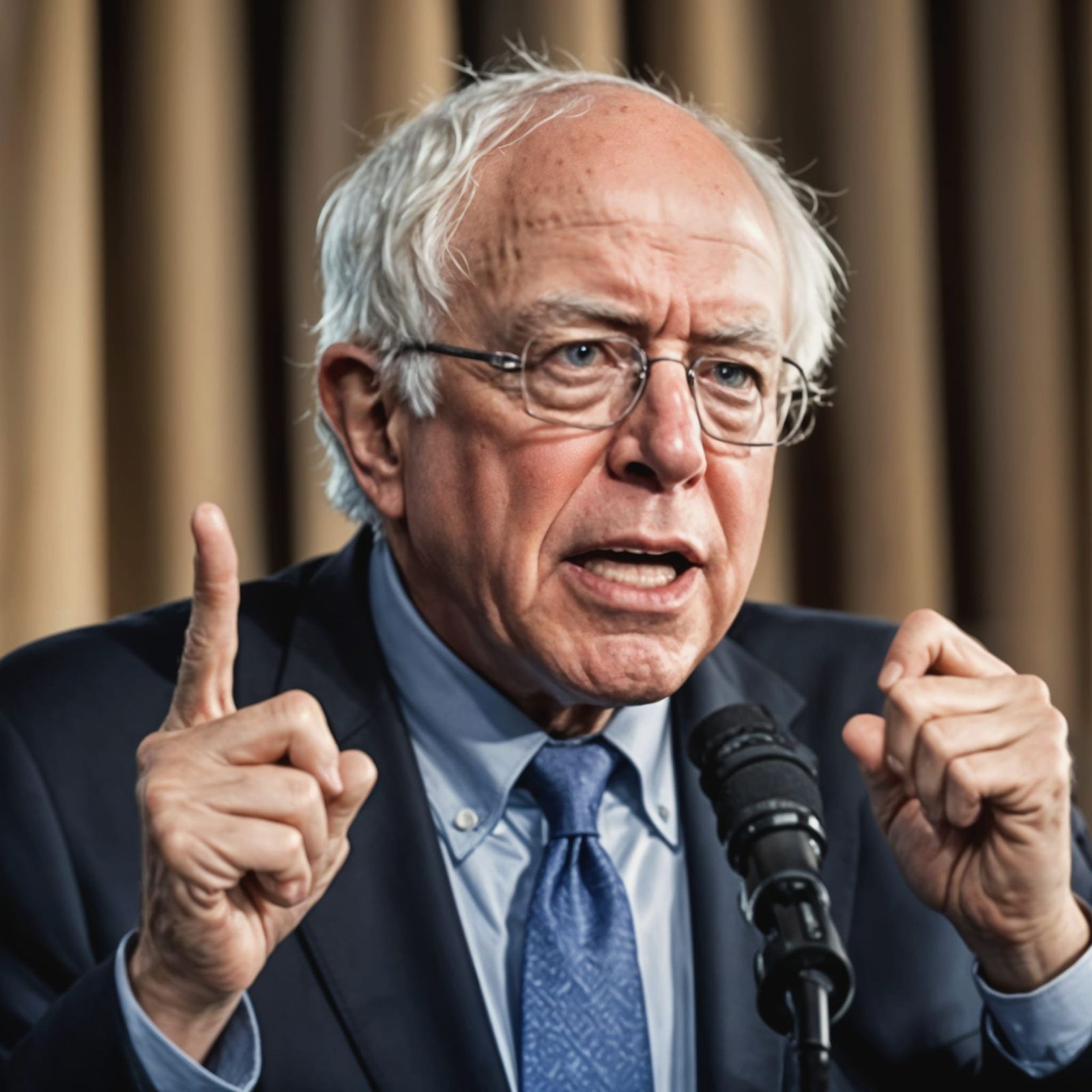 Senator Bernie Sanders Gives Inspiring Speech in a Photoreal...