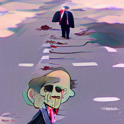 Solitary Figure in Desolate Landscape