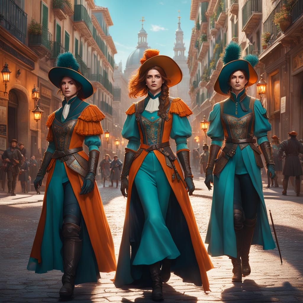 Anna Kendrick as Three Musketeer in Madrid, Art Nouveau