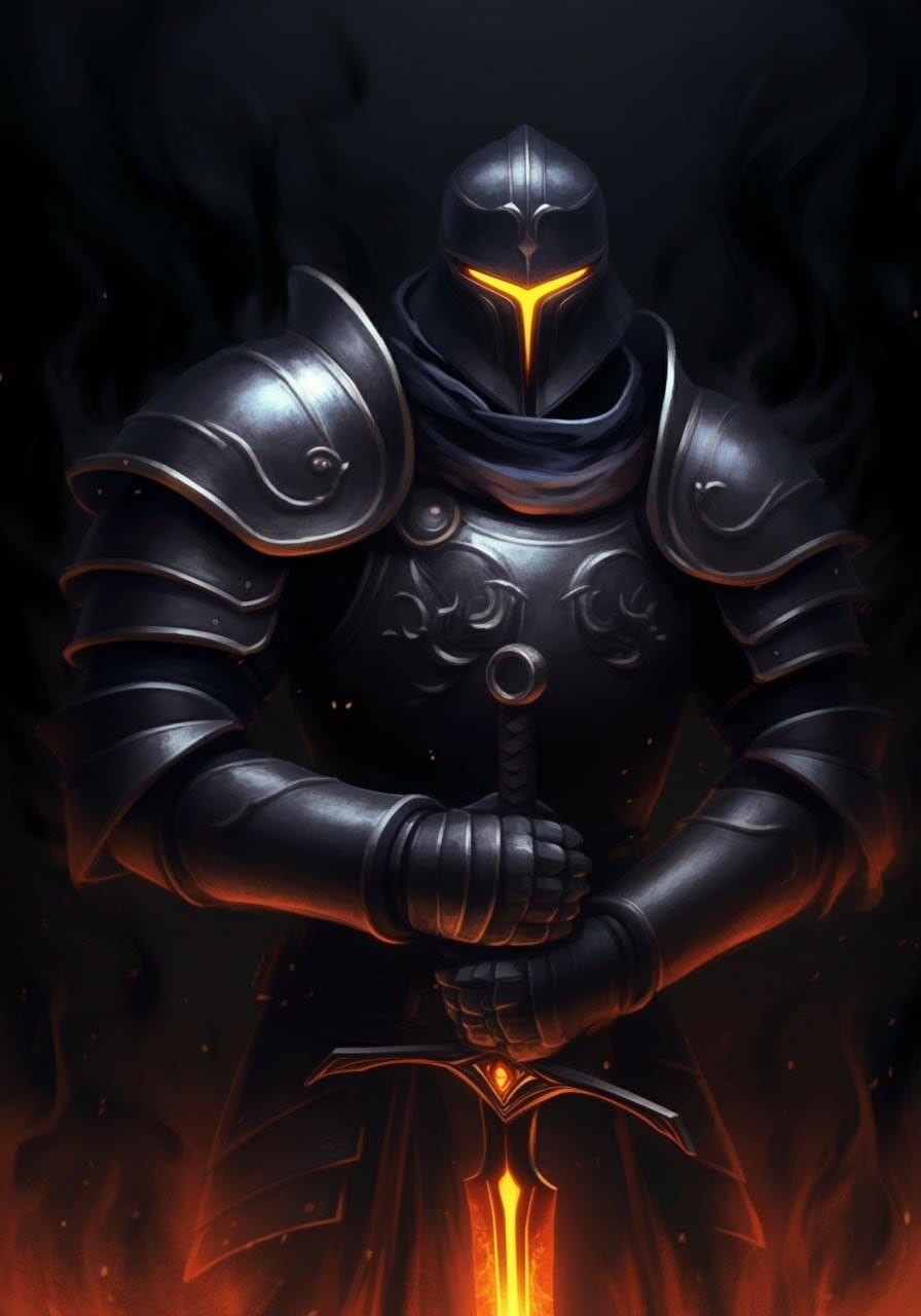 Dark Guardian Emerges from Shadow with Golden Eyes