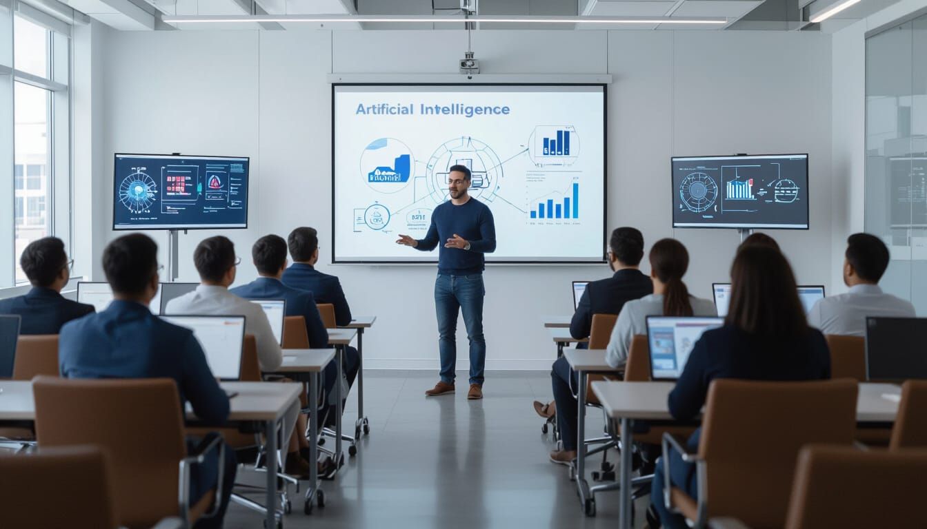 AI Training Session in Modern Corporate Room