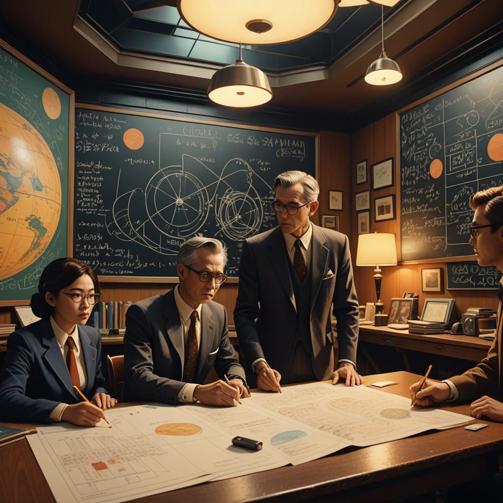 Teacher Swept Away by Swirling Chalkboard Vortex in 1950s Cl...