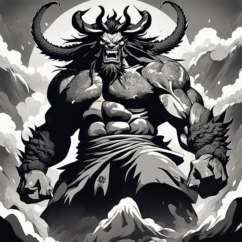 Kaido, King of Beasts, Thunderous Laughter in Anime Style