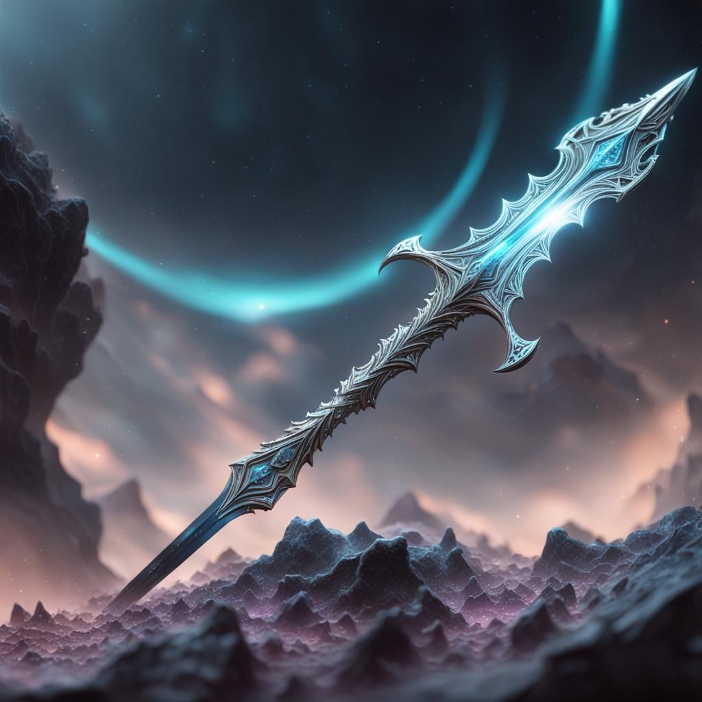 Crystallized Double-Bladed Glaive Fantasy Concept Art