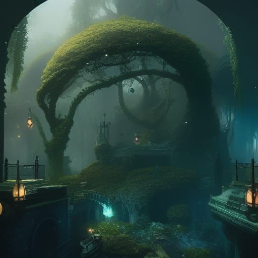 Steampunk Mad Hatter Portrait in Film Noir Style