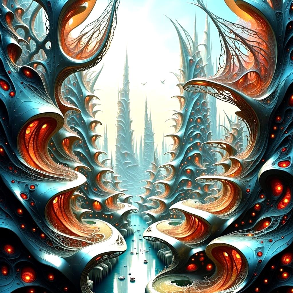 Vibrant Futuristic Botanical Metropolis