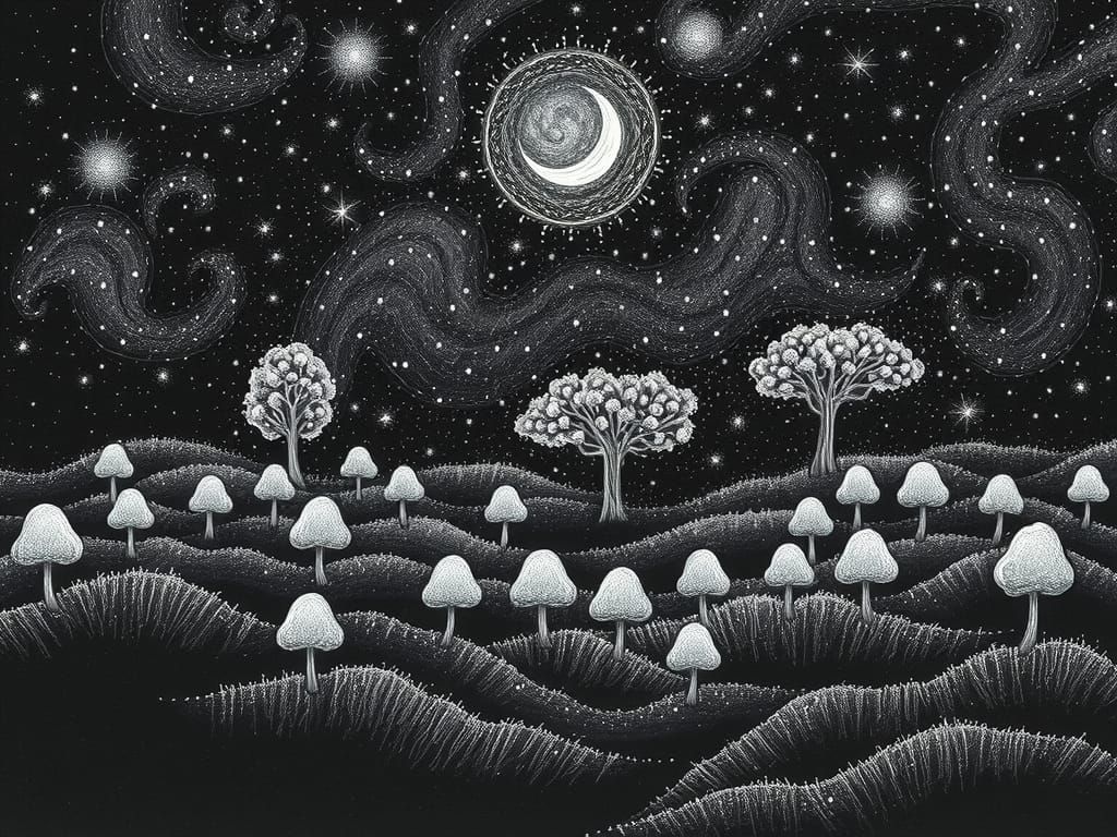 Night Sky - Pencil Pointillism III
