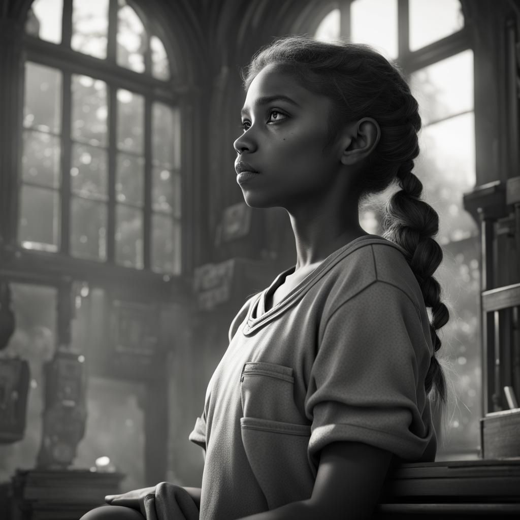 Girl's Dream of a Bright Future: Fantasy Art