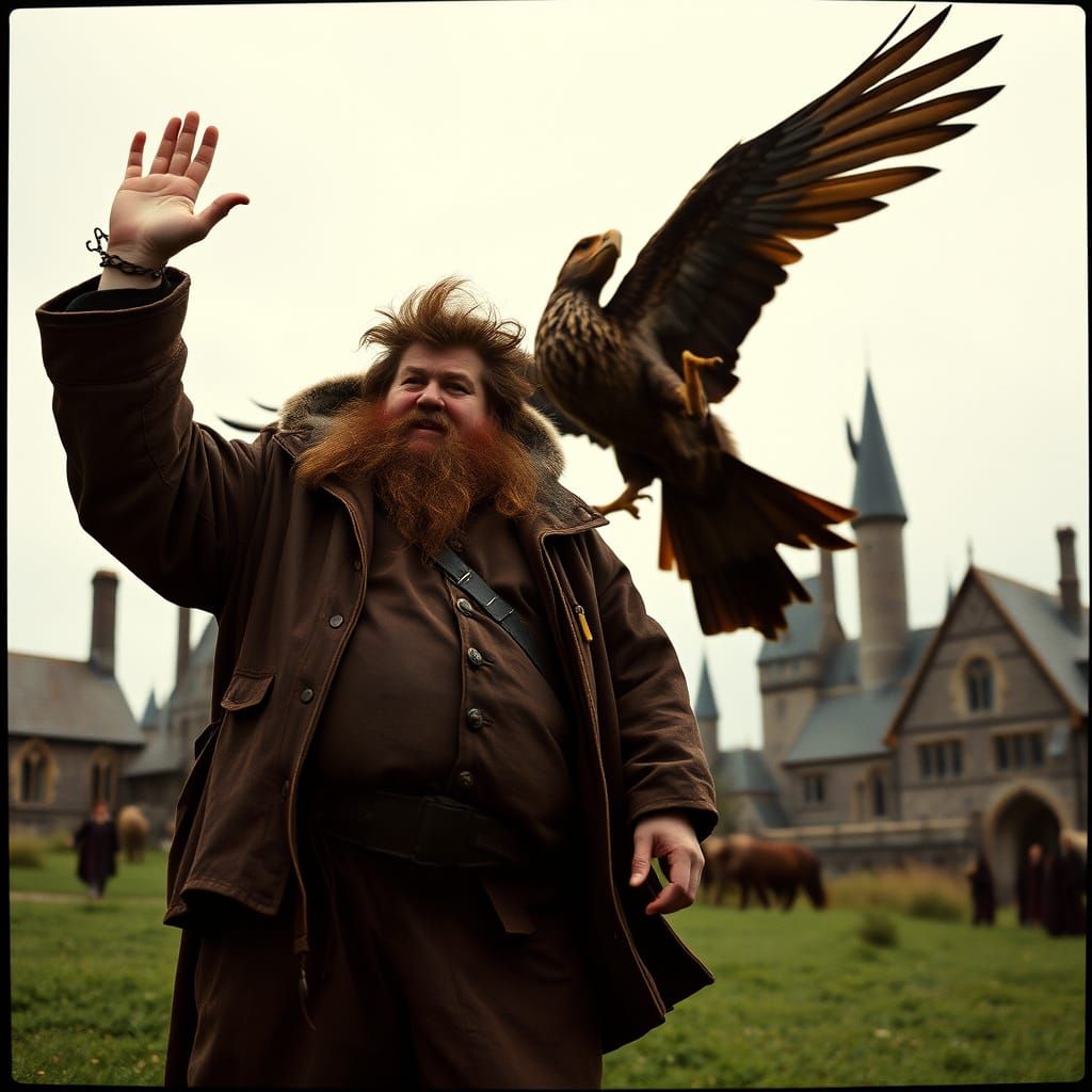 Hagrid and Harry Soar on Buckbeak in Cinematic Style