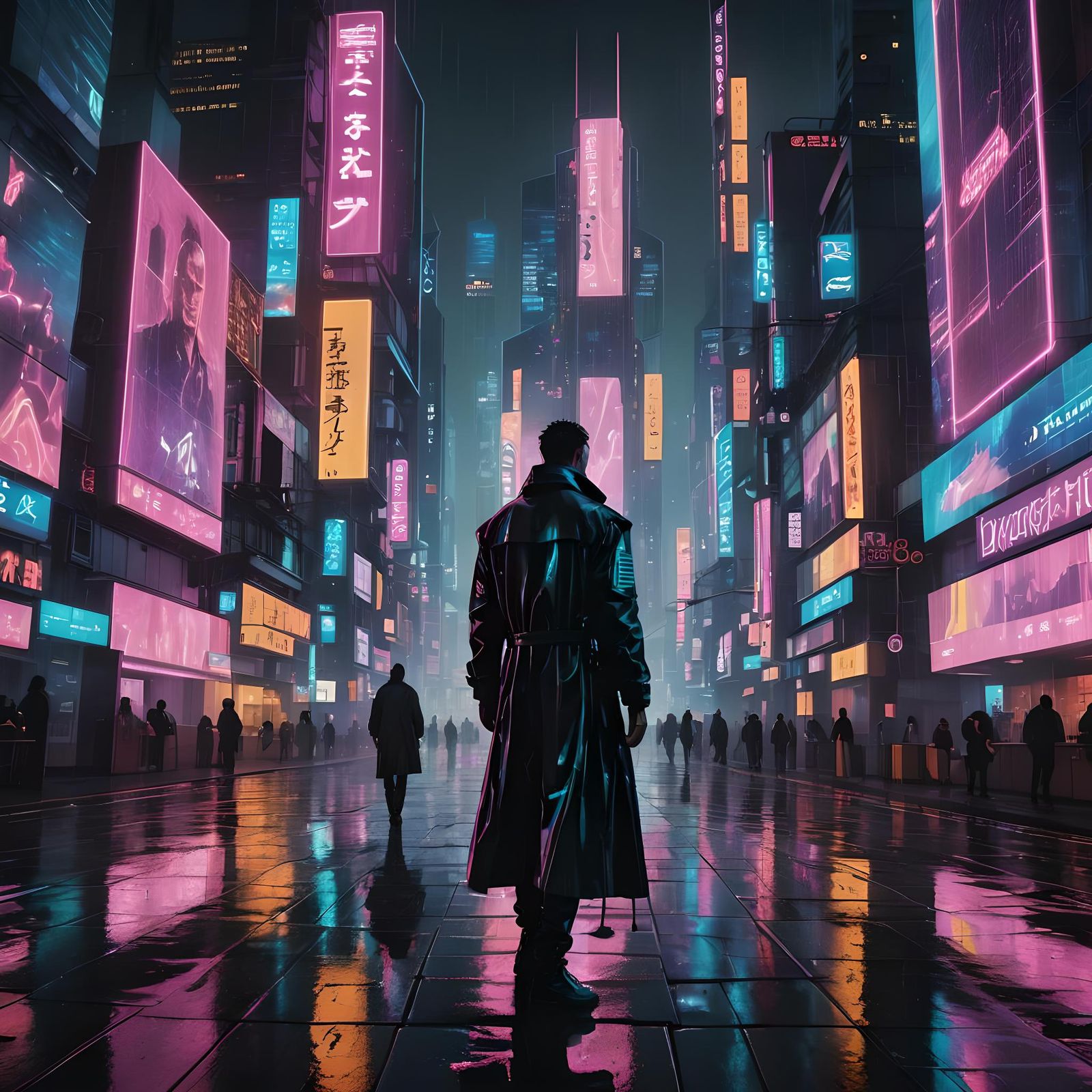 Cyberpunk Drum and Bass Album Cover in Neon Style