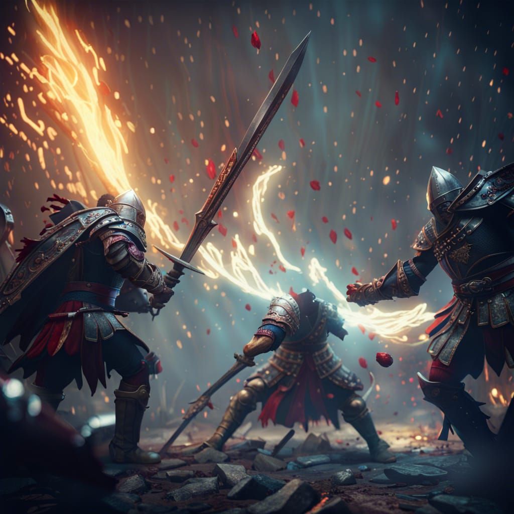 Viking Knight Battle in Fantasy Concept Art