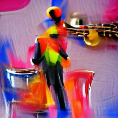 Abstract Colorful Jazz Musician Illustration