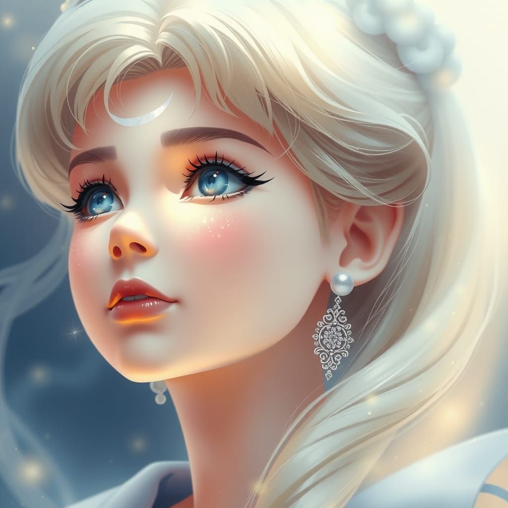 Hyperdetailed Sailor Moon Portrait in Pastel Hues