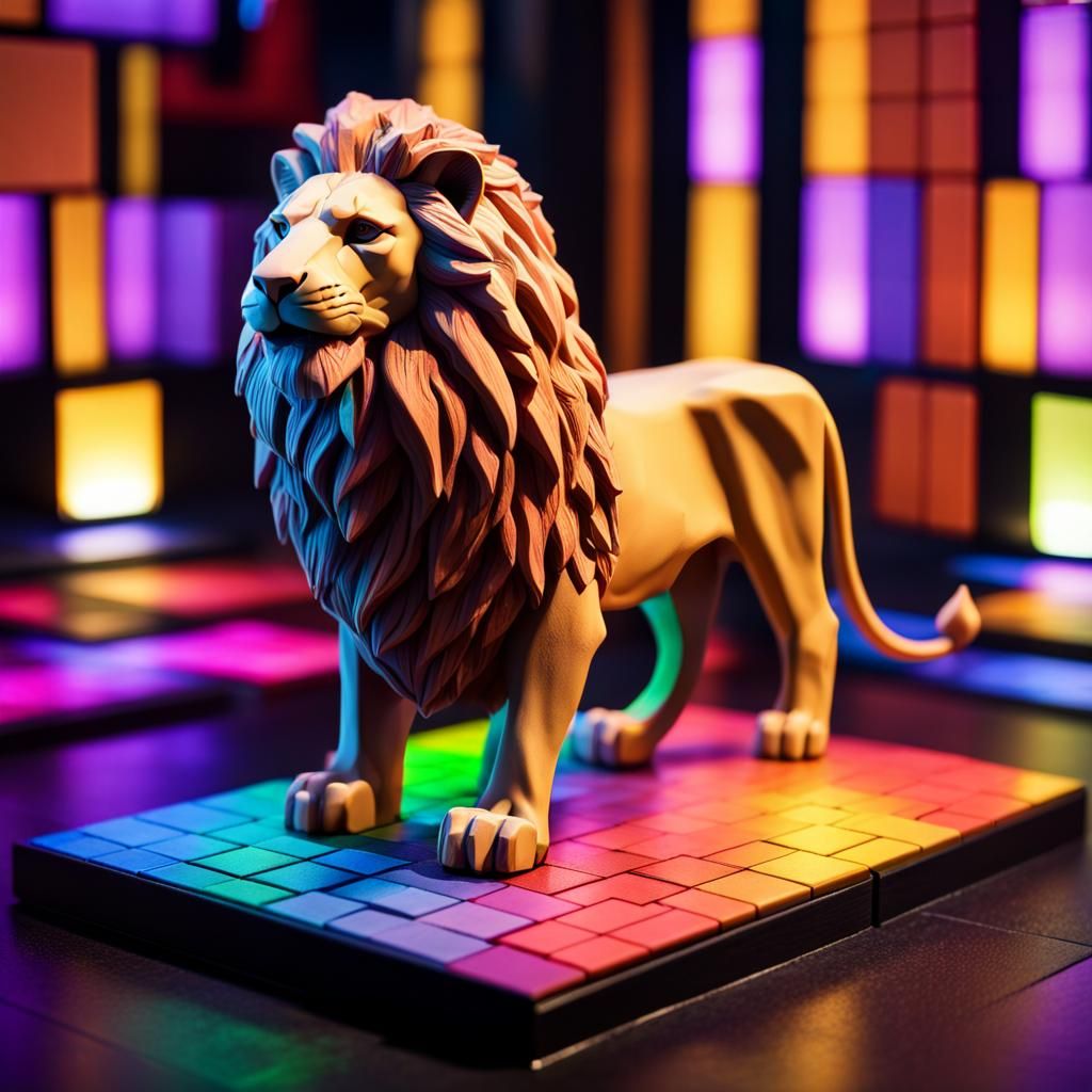 Lion of Judah Diorama in Art Deco Style