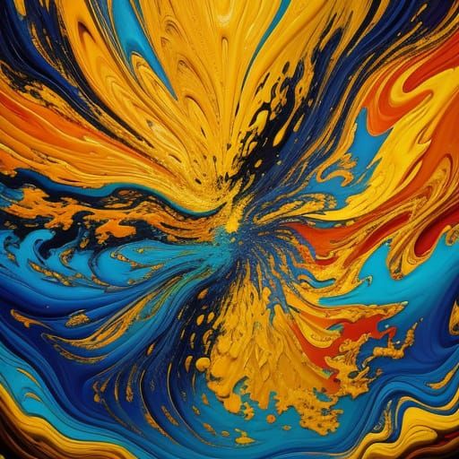 Surreal Puzzle Struggle in Abstract Expressionism