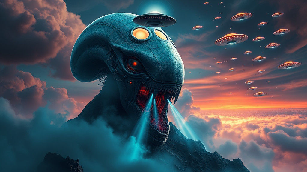 Alien Mothership Launches Fleet in Biomechanical Style